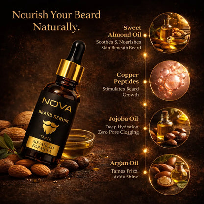 NOVA Beard Serum - Growth & Shine for Men