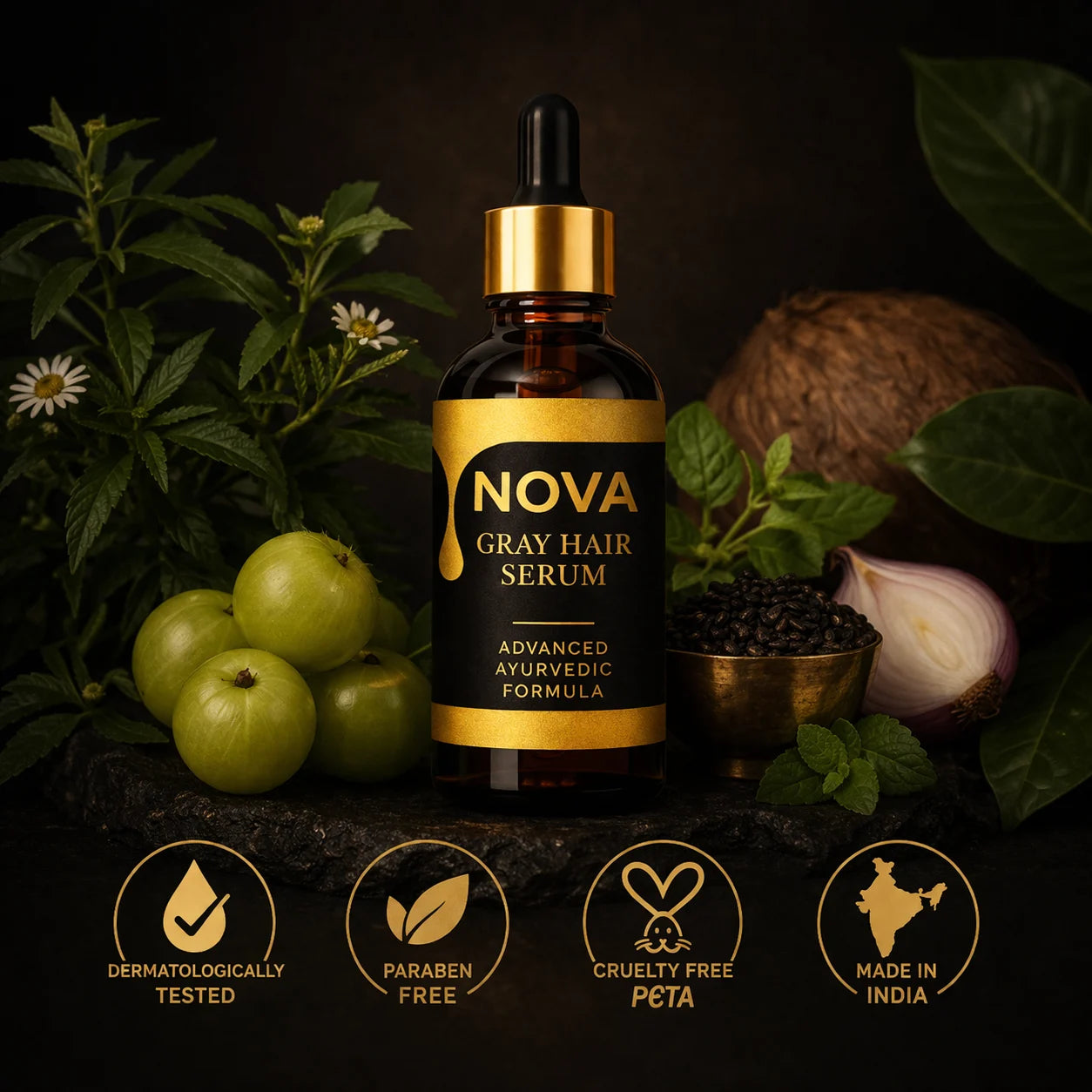 NOVA Gray Hair Serum - For Men & Women