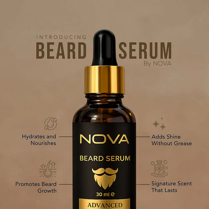NOVA Beard Serum - Growth & Shine for Men