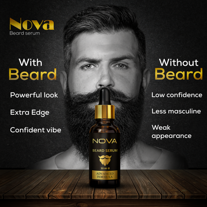 NOVA Beard Serum - Growth & Shine for Men