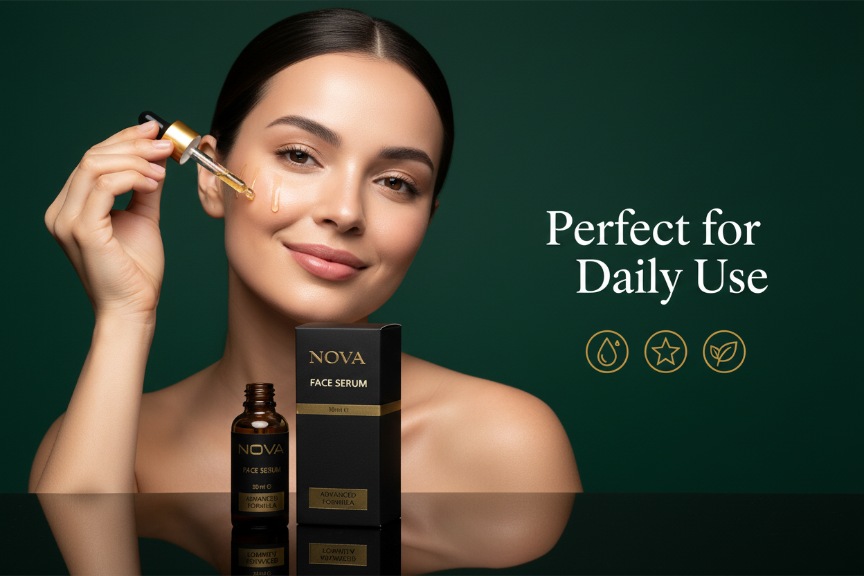 Nova Face Serum - Female Model Daily Use